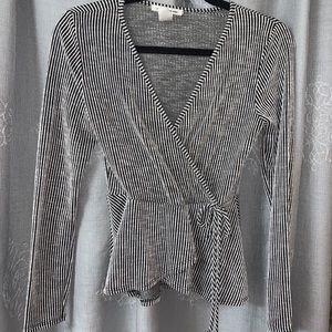 Striped long sleeved top